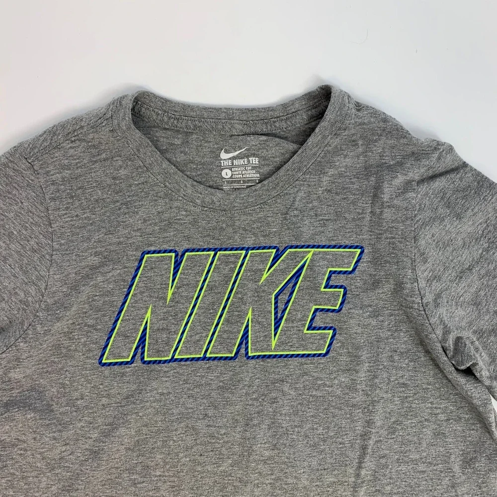 Kids Nike Tee Athletic Cut Grey Short‎ Sleeve T Shirt Large